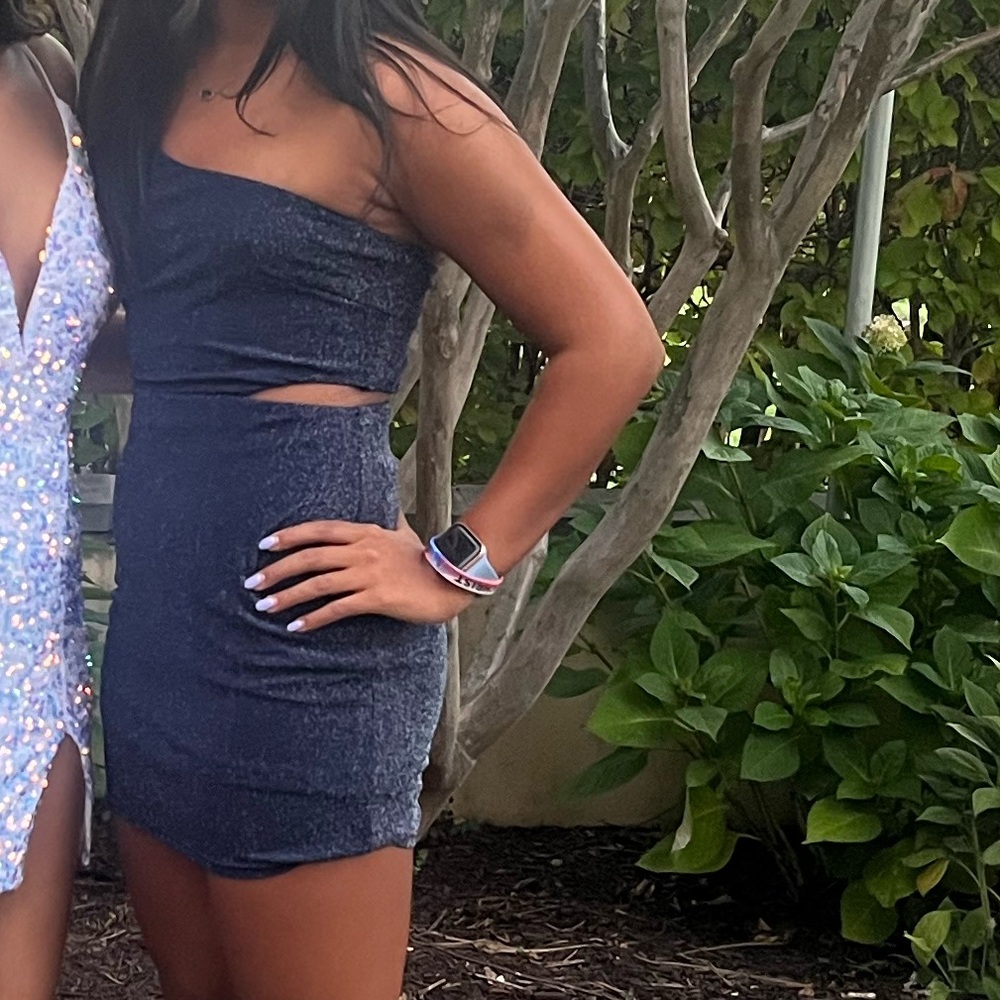 Lulu's Blue Sequin Mini Dress